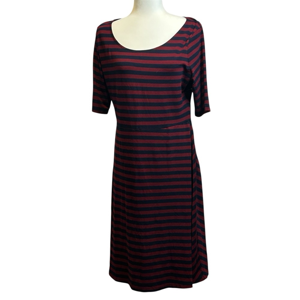 The Limited Dress, striped, Maroon and Navy, A-line,XL